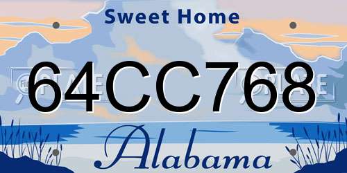64CC768 Alabama License Plate