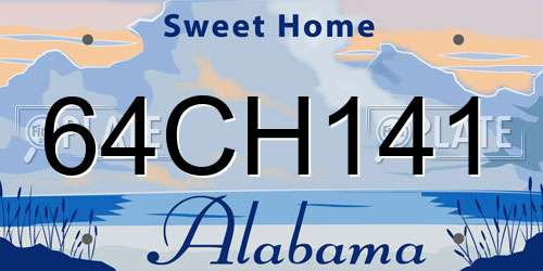 64CH141 Alabama License Plate