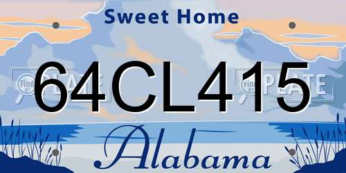 64CL415 Alabama License Plate