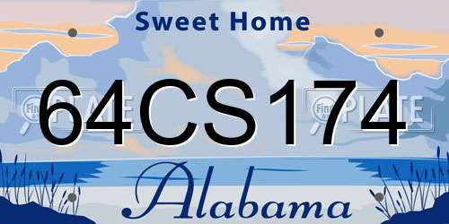 64CS174 Alabama License Plate