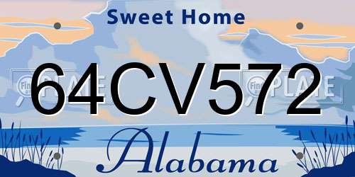 64CV572 Alabama License Plate