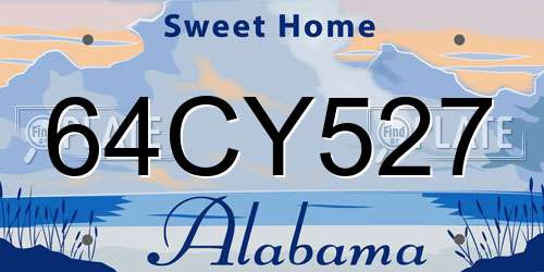 64CY527 Alabama License Plate