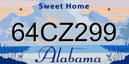 64CZ299 Alabama License Plate