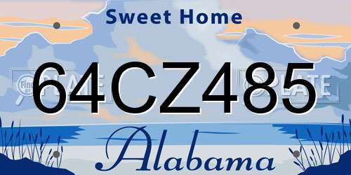 64CZ485 Alabama License Plate