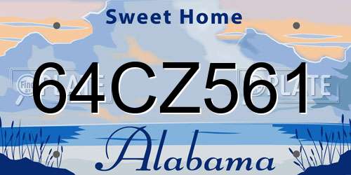 64CZ561 Alabama License Plate