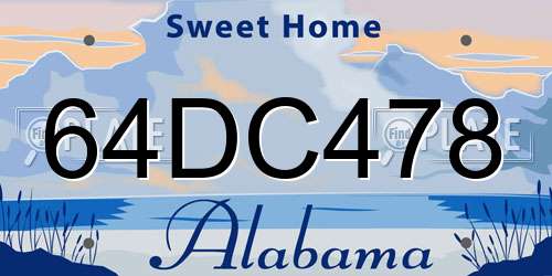 64DC478 Alabama License Plate