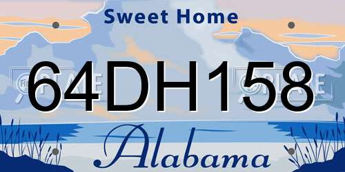 64DH158 Alabama License Plate