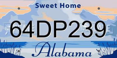 64DP239 Alabama License Plate