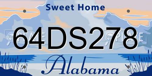 64DS278 Alabama License Plate