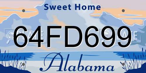 64FD699 Alabama License Plate