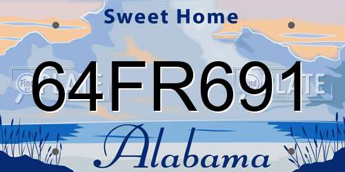 64FR691 Alabama License Plate