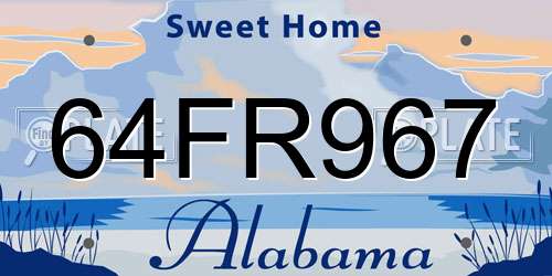 64FR967 Alabama License Plate