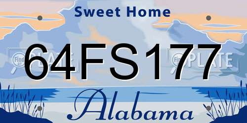 64FS177 Alabama License Plate