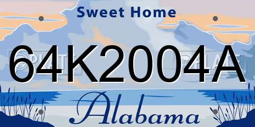 64K2004A Alabama License Plate