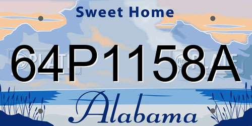 64P1158A Alabama License Plate