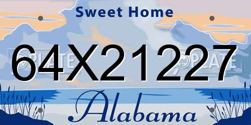64X21227 Alabama License Plate