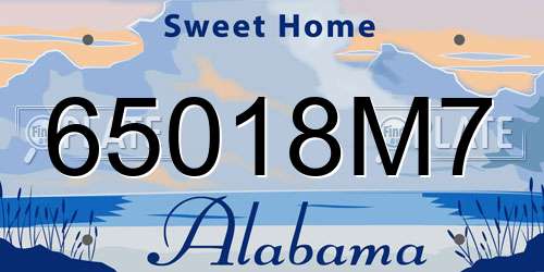 65018M7 Alabama License Plate