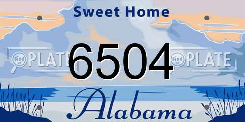6504 Alabama License Plate