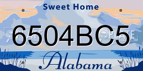 6504BC5 Alabama License Plate