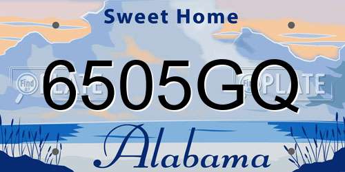 6505GQ Alabama License Plate
