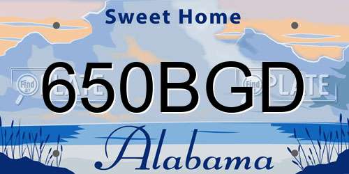 650BGD Alabama License Plate