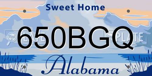 650BGQ Alabama License Plate