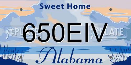 650EIV Alabama License Plate