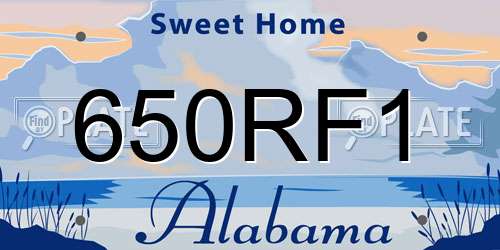 650RF1 Alabama License Plate