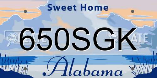 650SGK Alabama License Plate