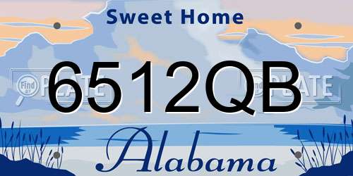 6512QB Alabama License Plate
