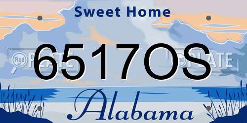6517OS Alabama License Plate