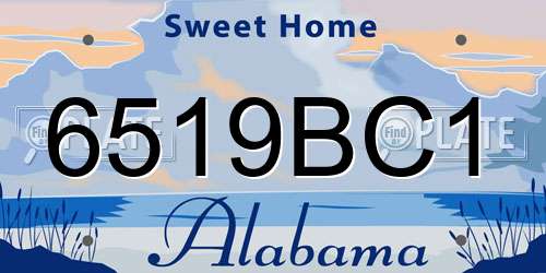 6519BC1 Alabama License Plate