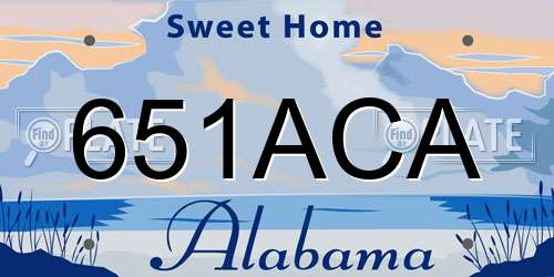 651ACA Alabama License Plate