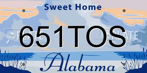651TOS Alabama License Plate