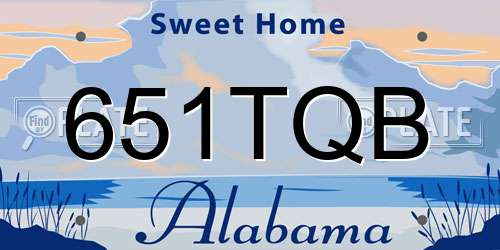 651TQB Alabama License Plate