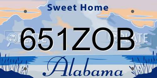 651ZOB Alabama License Plate