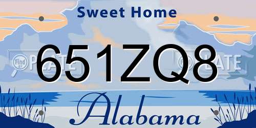 651ZQ8 Alabama License Plate