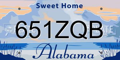 651ZQB Alabama License Plate