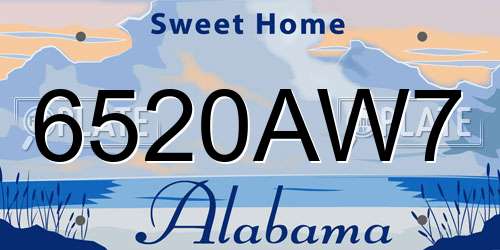 6520AW7 Alabama License Plate