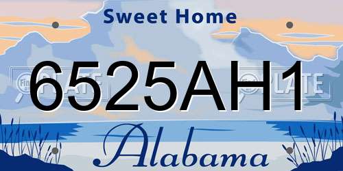 6525AH1 Alabama License Plate