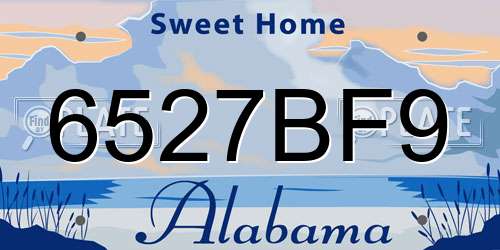 6527BF9 Alabama License Plate
