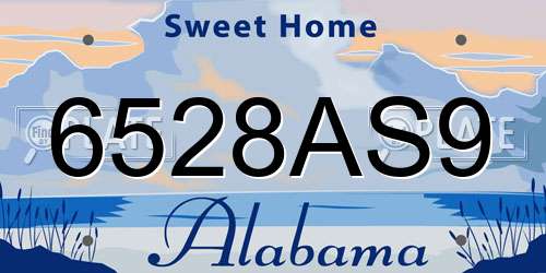 6528AS9 Alabama License Plate