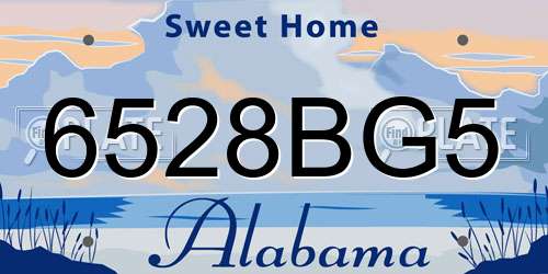 6528BG5 Alabama License Plate