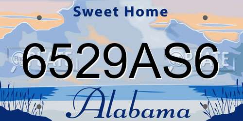6529AS6 Alabama License Plate