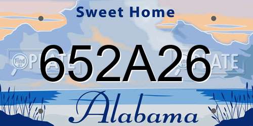 652A26 Alabama License Plate