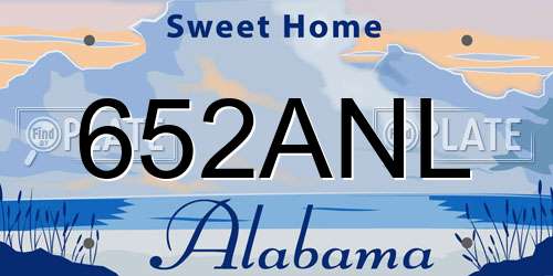 652ANL Alabama License Plate
