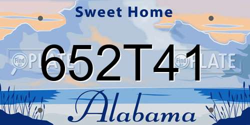 652T41 Alabama License Plate