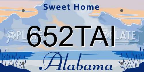 652TAI Alabama License Plate