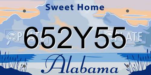 652Y55 Alabama License Plate