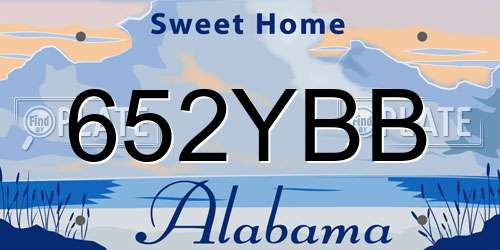 652YBB Alabama License Plate